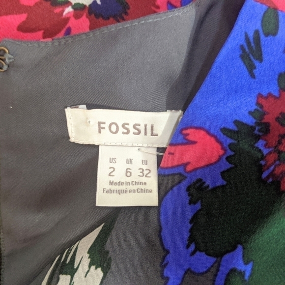 Fossil Floral Silk Shift Dress - Picture 5 of 6